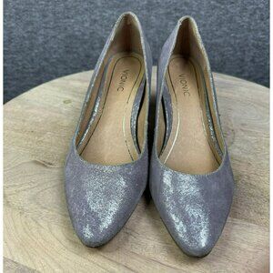 Vionic‎ Womens Metallic purple/grayish Heels pumps Size 7 snake skin print